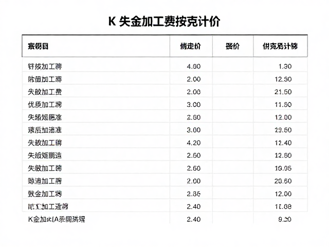 失蜡铸造镶口尺寸精准,K金加工费按克计价明细