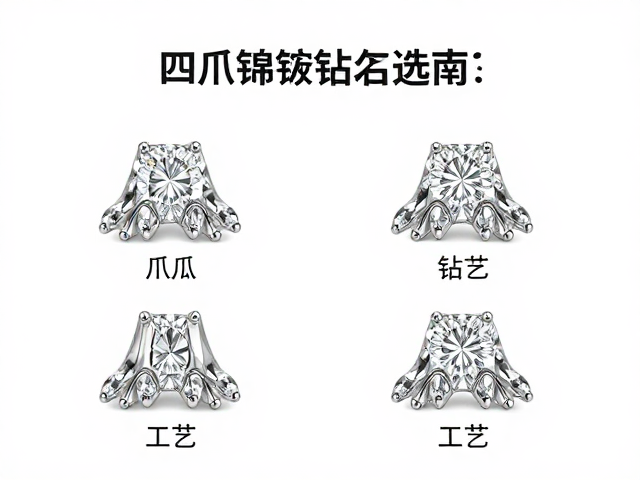 四爪镶嵌钻石怎么选?图解爪头工艺与避坑指南