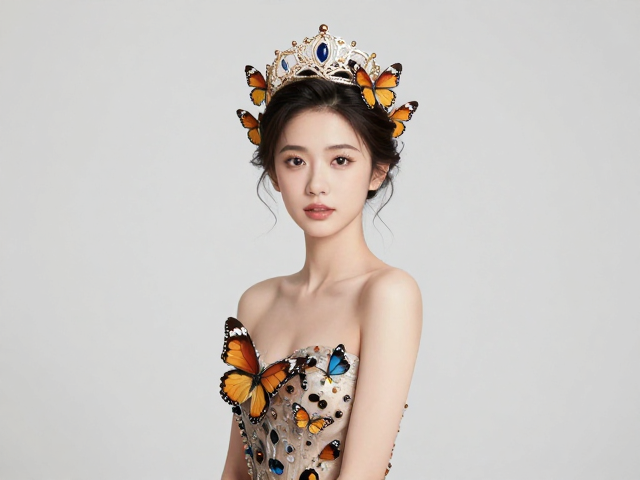 皇冠与高定礼服搭配灵感,蝴蝶昆虫元素打造绝美造型