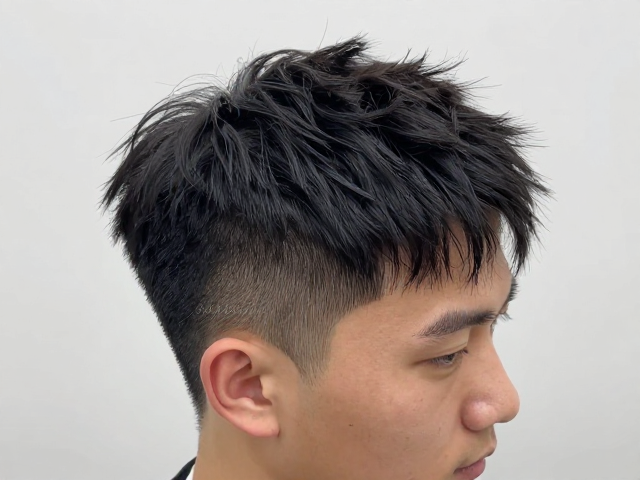 皇冠拉丝侧边鬓角,2024男士潮流发型指南,显脸小又高级