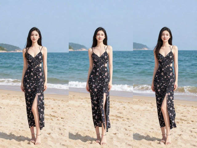 海边度假穿搭,长裙露脚踝配脚链,显高显瘦绝美攻略