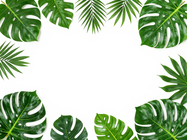 树叶与热带植物见证的爱情,自然中的浪漫邂逅