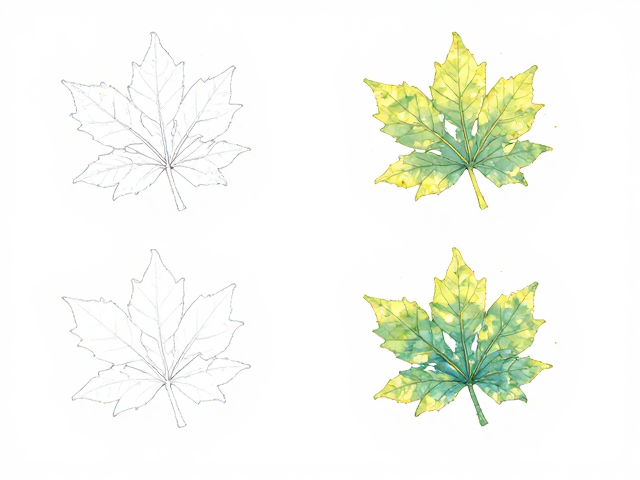树叶手绘起稿教程,用柔和渐变打造唯美插画,零基础轻松入门