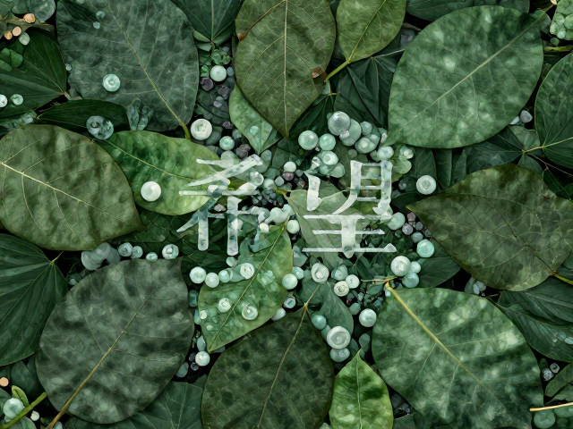 树叶与玉石交织的希望，探寻自然灵性与人生指引