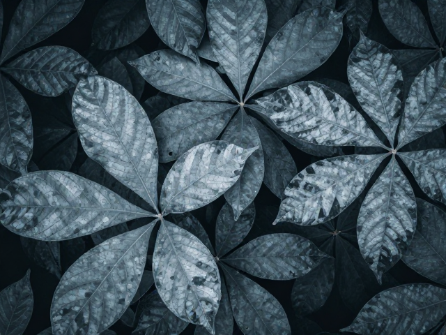 冷调植物感设计,从树叶抽象提炼,打造高级感视觉美学