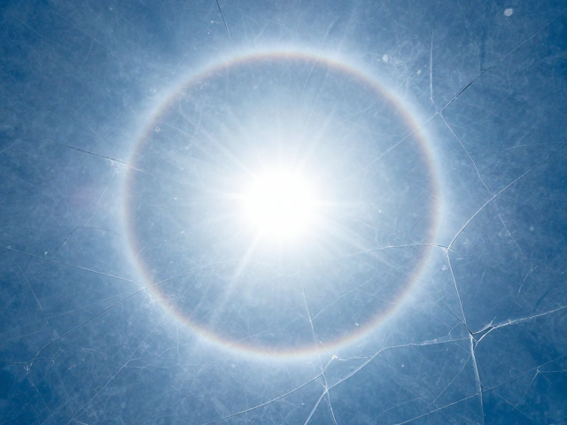 太阳冰裂纹理,太阳光晕下的自然奇观与视觉美学解析