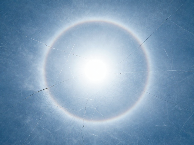 太阳冰裂纹理,太阳光晕下的自然奇观与视觉美学解析