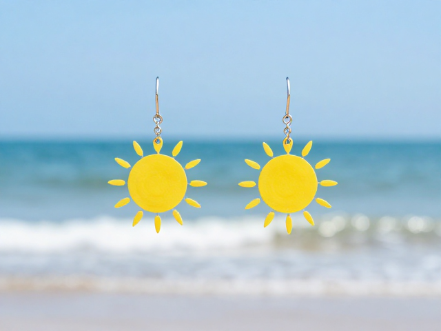 夏日海边穿搭，太阳与海浪间的灵动耳环推荐