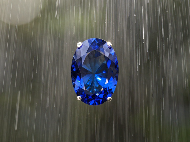 太阳雨滴蓝宝石，揭秘自然光影与宝石的绝美邂逅