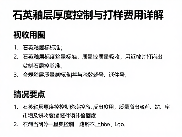 石英釉层厚度控制与打样费用详解