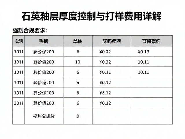 石英釉层厚度控制与打样费用详解