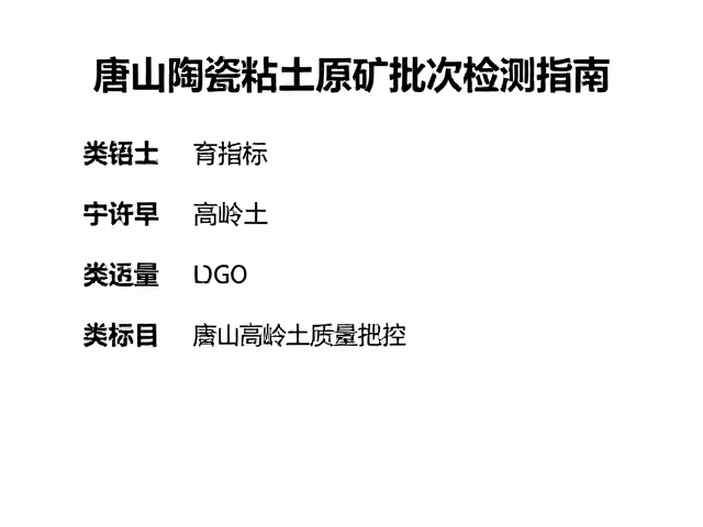 河北唐山陶瓷粘土原矿批次检测指南，中国高岭土质量把控