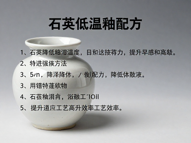 石英低温釉配方,利用石英降低熔融温度,提升陶瓷工艺效率