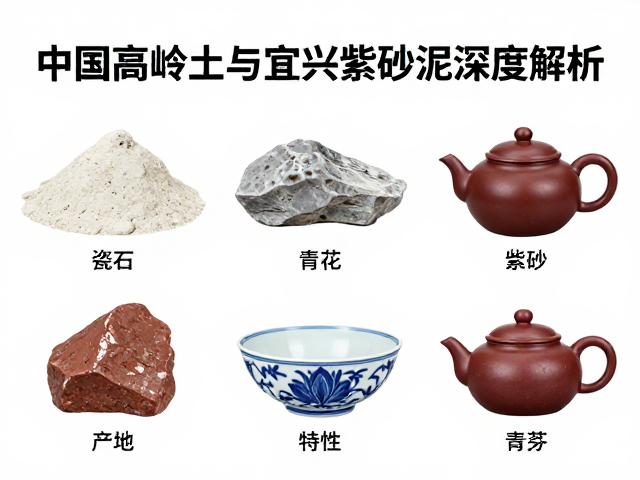 中国高岭土、瓷石与宜兴紫砂泥深度解析，产地、特性与应用全指南