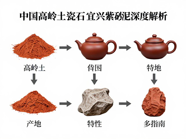 中国高岭土、瓷石与宜兴紫砂泥深度解析，产地、特性与应用全指南