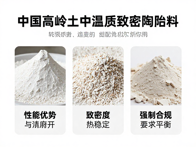 中国高岭土中温炻质致密陶胎原料,性能优势与选购指南