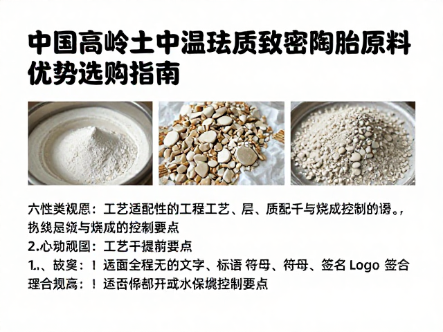 中国高岭土中温炻质致密陶胎原料,性能优势与选购指南