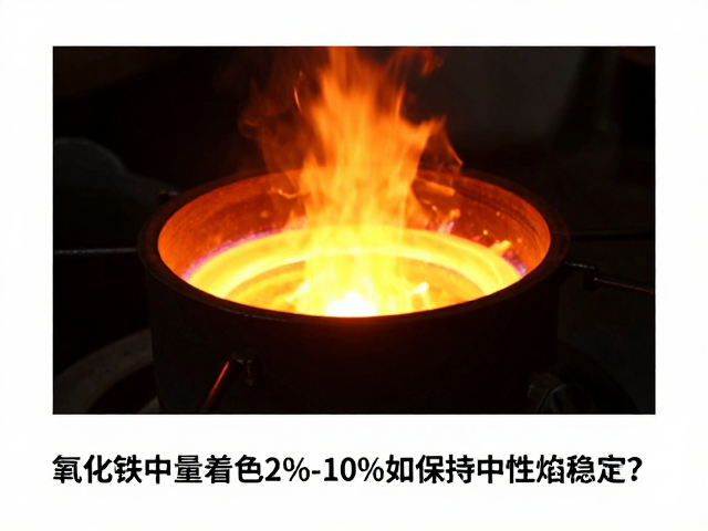 氧化铁中量着色2%-10%如何保持中性焰稳定?