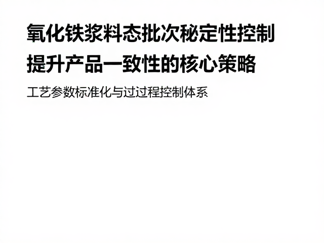 氧化铁浆料态批次稳定性控制,提升产品一致性的核心策略
