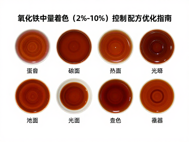 氧化铁中量着色(2%-10%)釉面光泽控制与配方优化指南