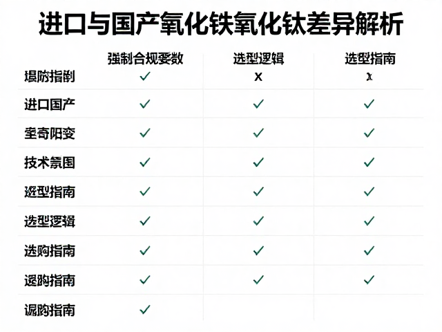 进口与国产氧化铁氧化钛差异解析，性能对比与选购指南