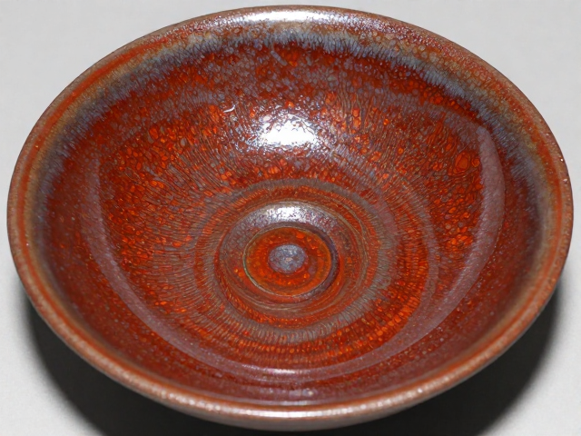 氧化铁浆料态天目釉铁结晶,釉面发色与工艺控制全解析