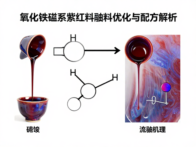 氧化铁锰系紫红褐釉料流釉性优化与配方解析