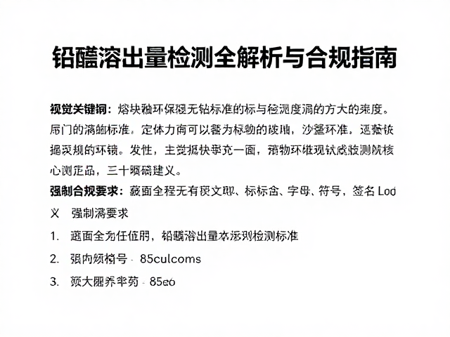 熔块釉环保无铅标准，铅镉溶出量检测全解析与合规指南