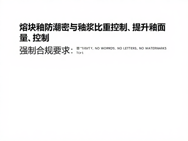 熔块釉防潮密封与釉浆比重控制,提升釉面质量的关键
