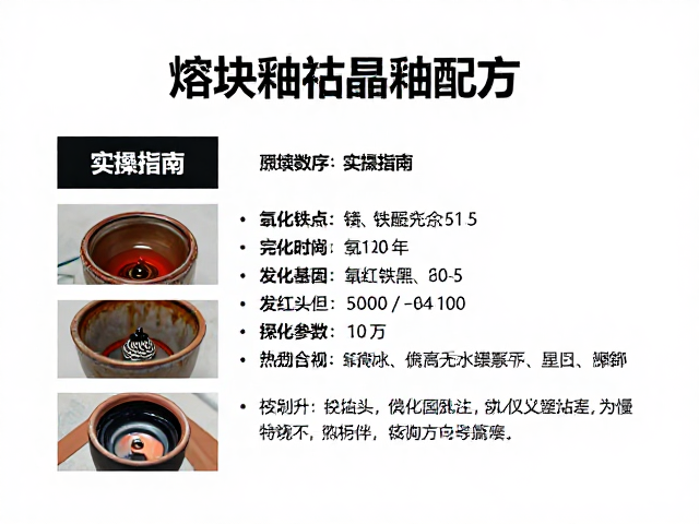 熔块釉结晶釉配方，氧化铁铁红铁黑发色原理与实操指南