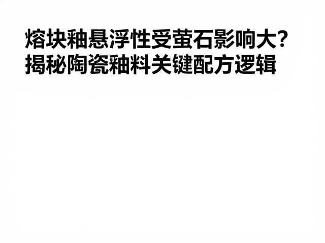 熔块釉悬浮性受萤石影响大?揭秘陶瓷釉料关键配方逻辑