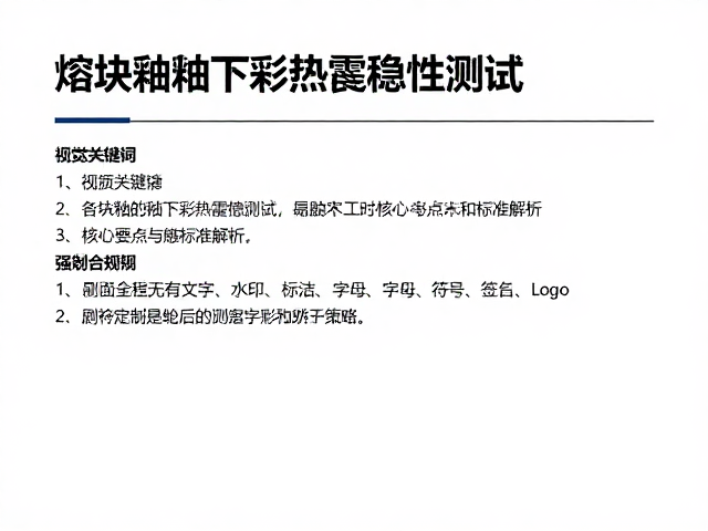 熔块釉釉下彩热震稳定性测试，陶瓷工艺核心要点与标准解析