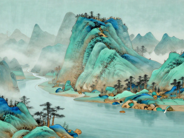 结晶釉青绿山水,自然纹理艺术,打造家居高级感