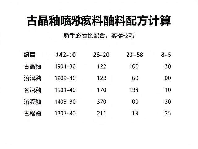 结晶釉喷釉釉料配方计算,新手必看的配比公式与实操技巧