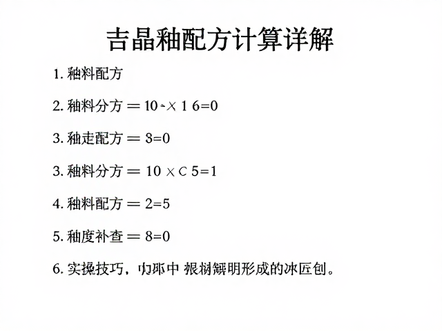 结晶釉配方计算详解,釉料配方公式与实操技巧