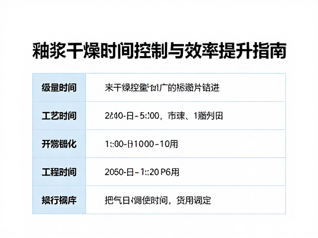 艺术陶瓷批量生产,釉浆干燥时间控制与效率提升指南