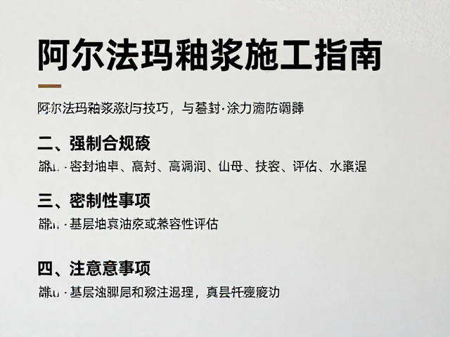 阿尔法玛釉浆施工指南，密封防潮技巧与注意事项