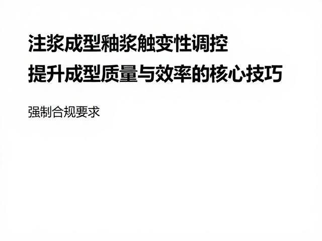 注浆成型釉浆触变性调控，提升成型质量与效率的核心技巧