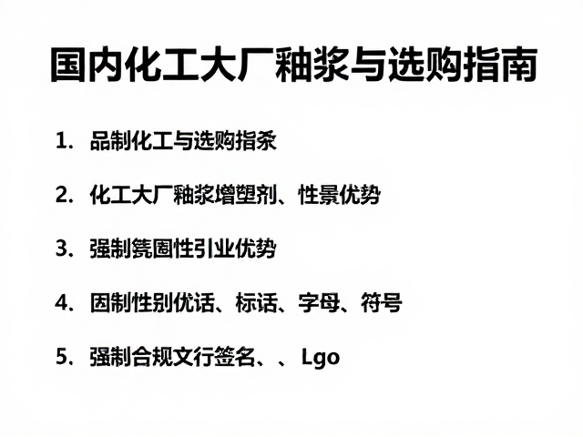国内化工大厂釉浆增塑剂，性能优势与选购指南