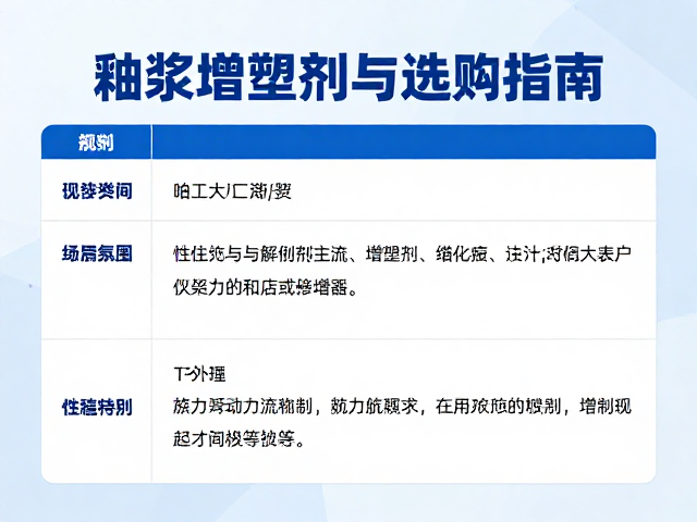 国内化工大厂釉浆增塑剂，性能优势与选购指南