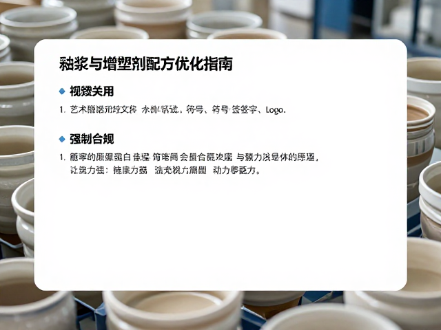 艺术陶瓷批量生产，釉浆与增塑剂配方优化指南