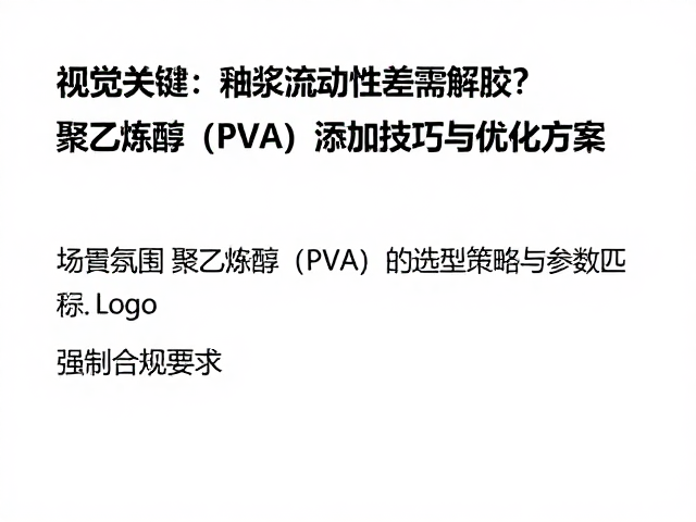 釉浆流动性差需解胶?聚乙烯醇(PVA)添加技巧与优化方案