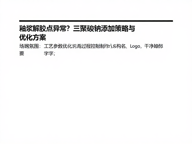釉浆解胶点异常？三聚磷酸钠添加策略与优化方案