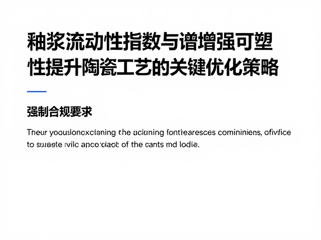釉浆流动性指数与增强可塑性,提升陶瓷工艺的关键优化策略