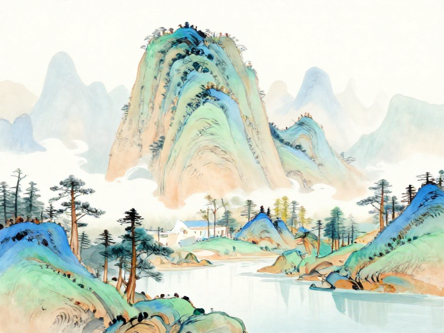 粉彩颜料怎么画出色感通透的山水风景？高透明技法教程