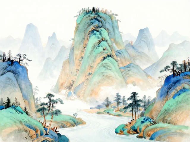 粉彩颜料怎么画出色感通透的山水风景？高透明技法教程