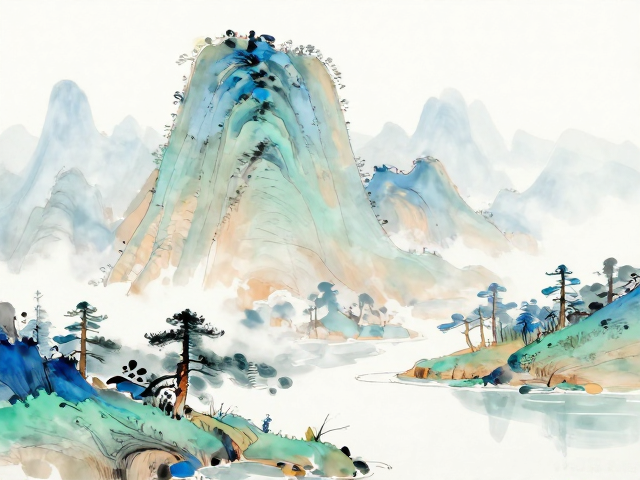 粉彩颜料怎么画出色感通透的山水风景？高透明技法教程