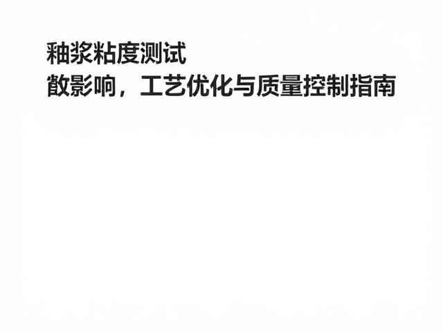 釉浆粘度测试对挤出成型的影响,工艺优化与质量控制指南