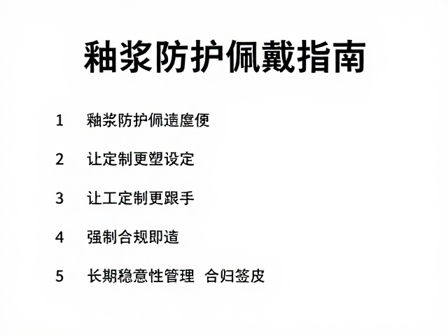 釉浆防护佩戴指南，增强可塑性，让定制更跟手