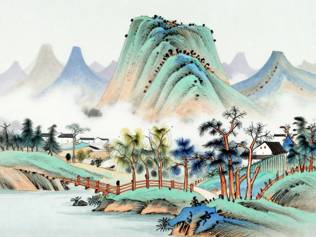景德镇粉彩山水风景，创作技法与艺术魅力全解析